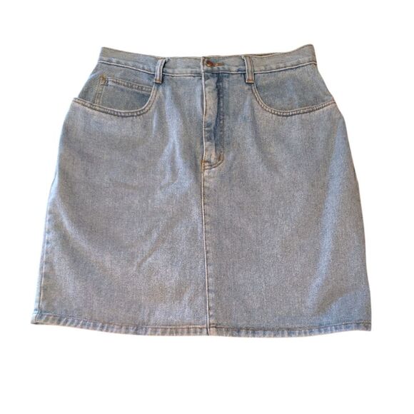 Bill Blass VTG Boho Chic Knee Length Light Denim Jean Skirt SZ 14 *Fits Like Med - Picture 2 of 10